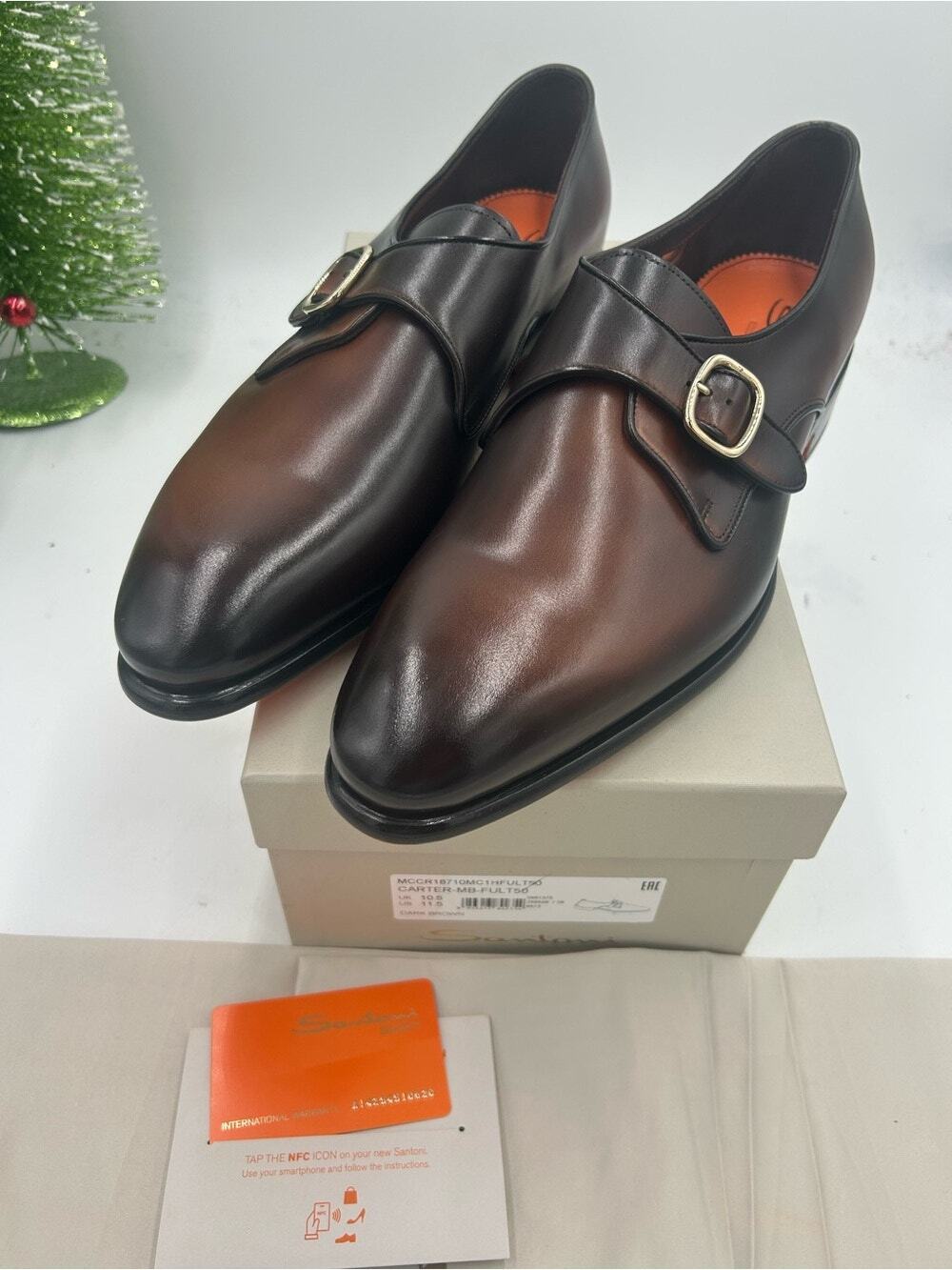 Men's Santoni, Carter Monk strap dress shoes size 11.5 US made in Italy